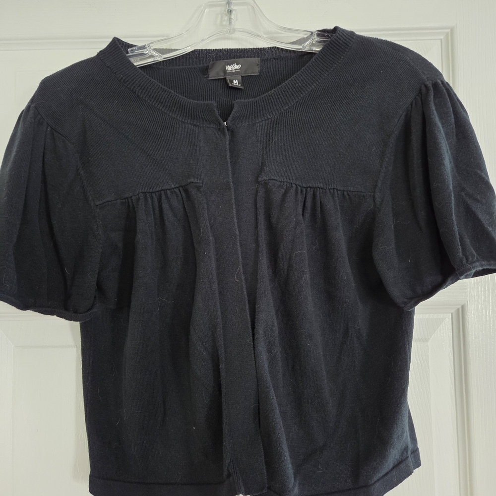 Mossimo Supply Co. Black Short Sleeve Cardigan Medium